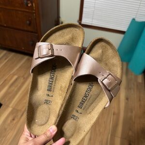 Birkenstock Rose Gold Slide Sandals